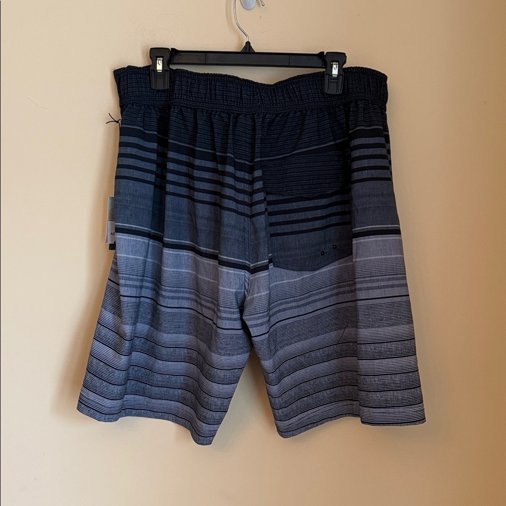 NWT - OCEAN COAST Striped Gray and Black Shorts - Picture 2 of 4